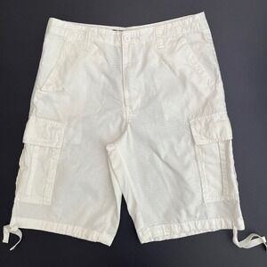 Airwalk Mens Y2K Style White Cargo Shorts, Airwalk Mens Utility Shorts R18